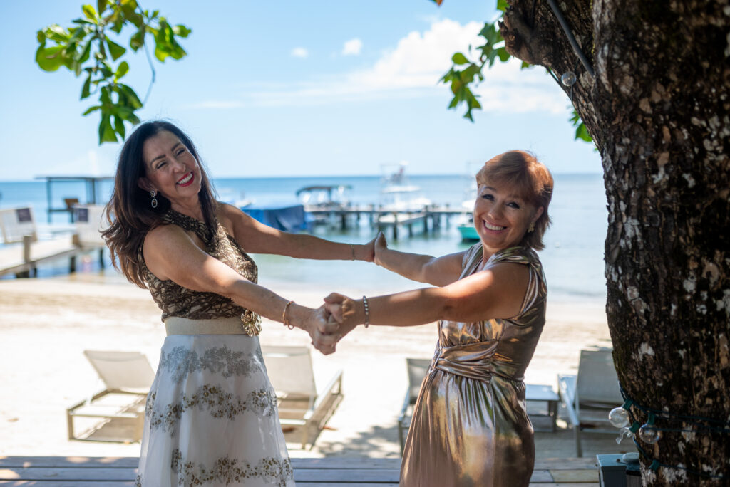 Founders Patricia Guilliams and Margarita Gardeazabal at a beautiful Caribbean location